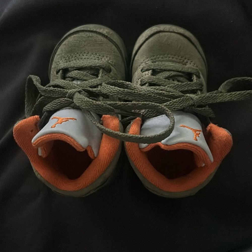 Green and Orange Jordan 5s